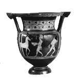 South Italian Red Figure Column Krater Early 4th century B.C.
