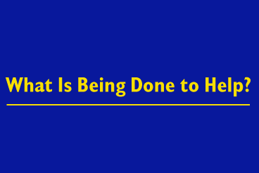 Title Slide: What is being done to help?