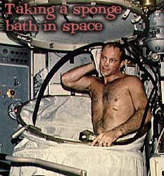 Sponge bath in space